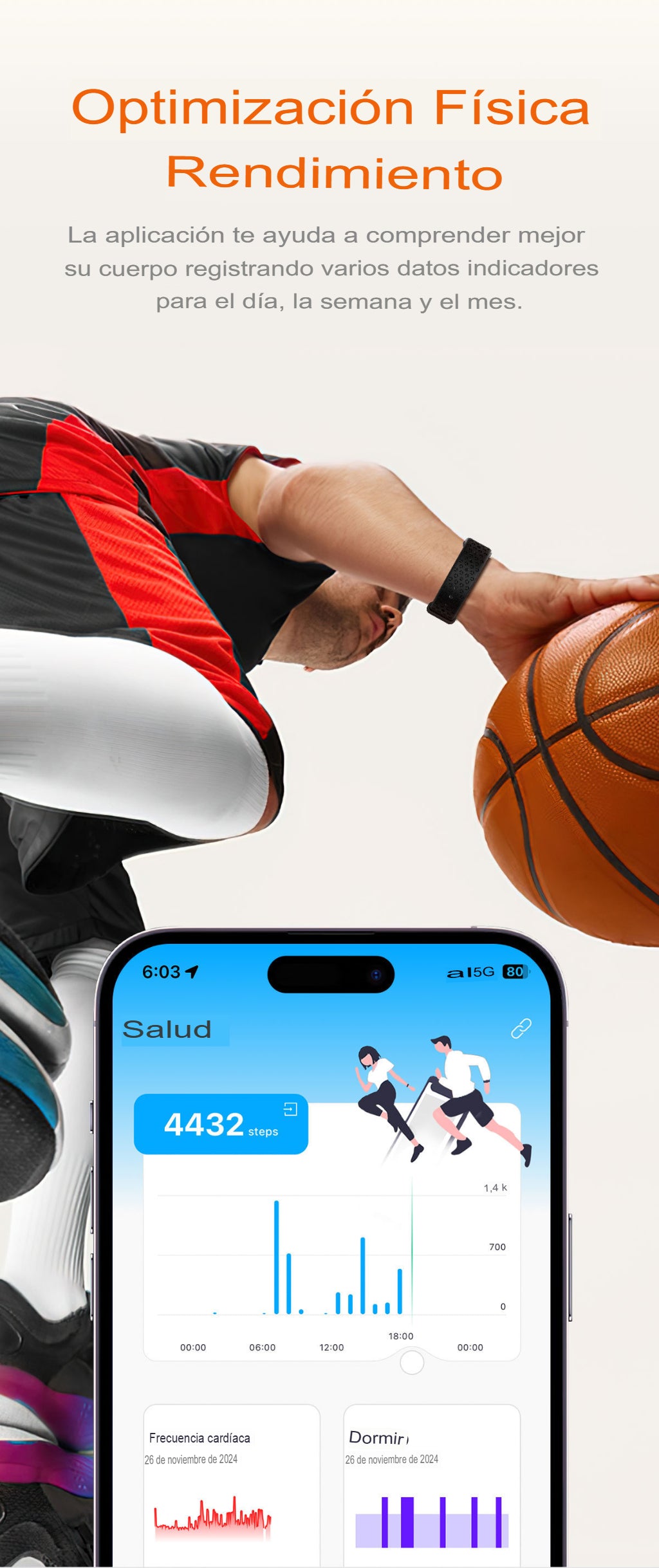 Reloj Inteligente Sin Pantalla – Smartband Deportiva Multifuncional