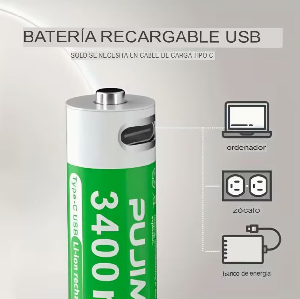 BATERIAS RECARGABLES X 4